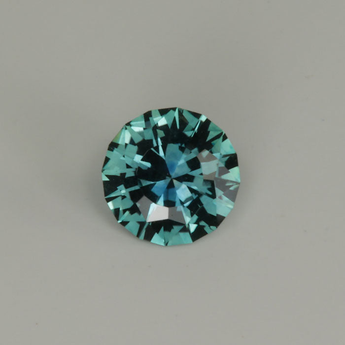 blue green sapphire round brilliant gemstone