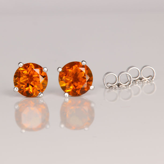 Citrine stud earrings white gold hotsell