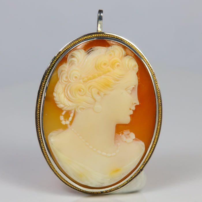 carved shell cameo pin pendant