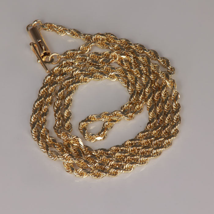 14k yellow gold rope link chain