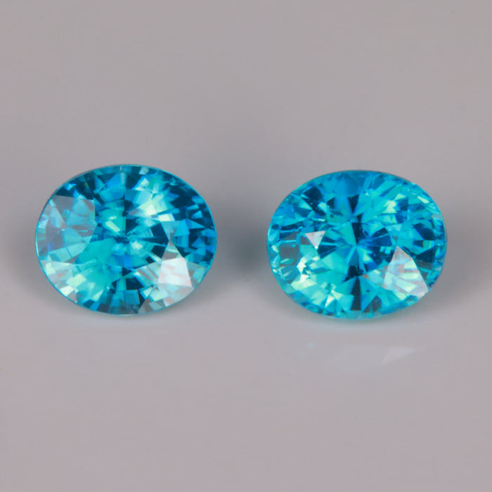 greenish blue zircon gemstone pair oval cut rare beautiful gems