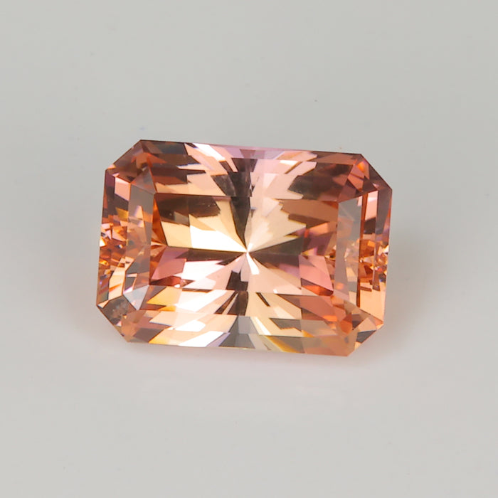 barion style emerald cut fancy tanzanite pink orange 