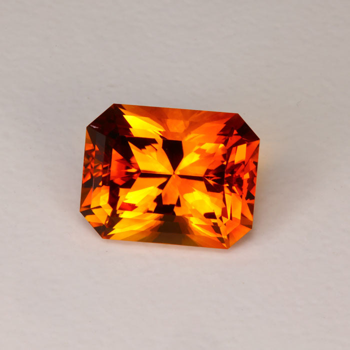 barion style emerald cut orange citrine gemstone