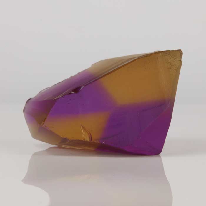 purple orange yellow color split ametrine rough