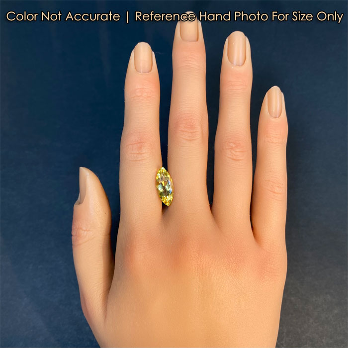 yellow color beryl on hand gemstone 