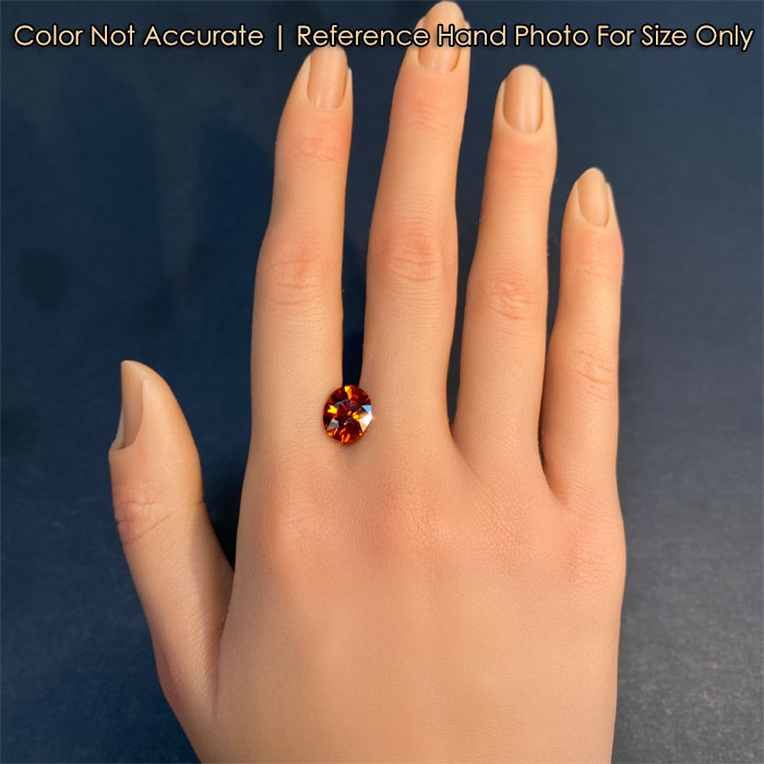 orange color oval cut spessartite garnet gem