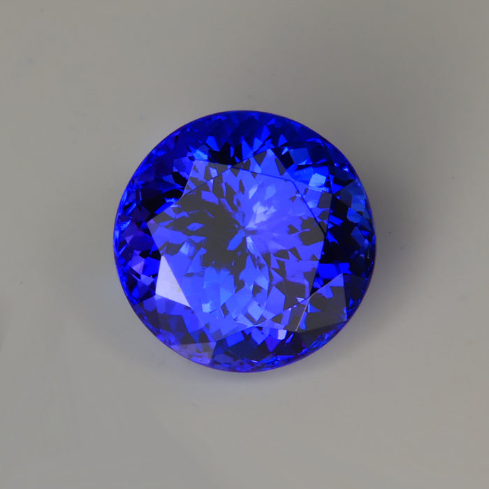 violet blue round tanzanite gemstone