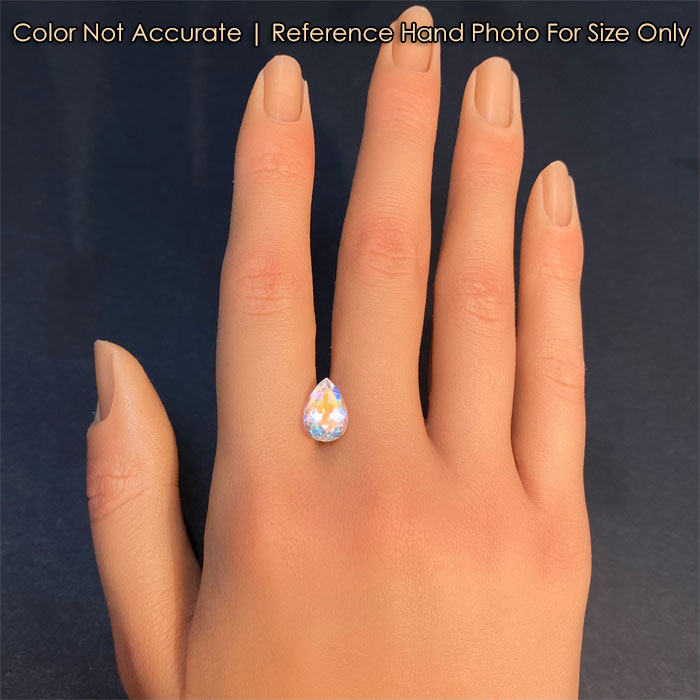 moonstone gem rare faceted rainbow color 