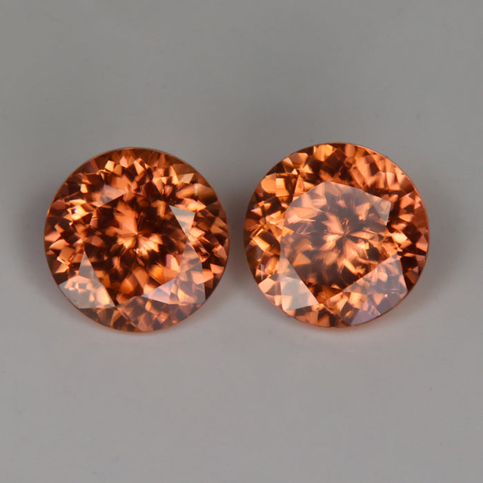 round brilliant peach imperial zircon gems