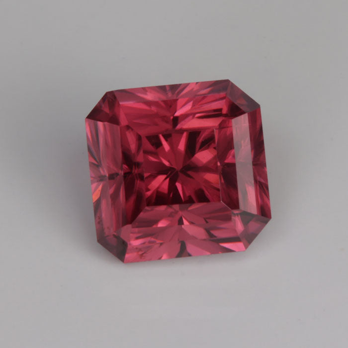 brownish reddish pink square barion zircon gemstone