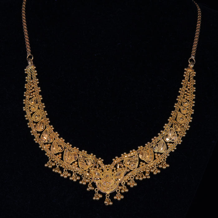 vintage yellow gold ornate estate necklace