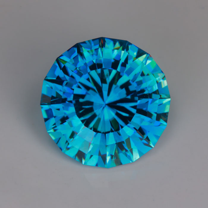 round brilliant cut blue zircon from malawi greenish blue color