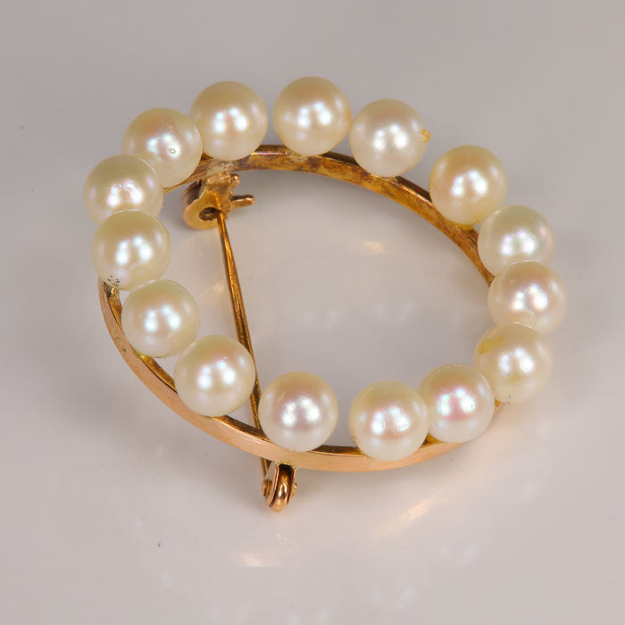 gold pearl pin