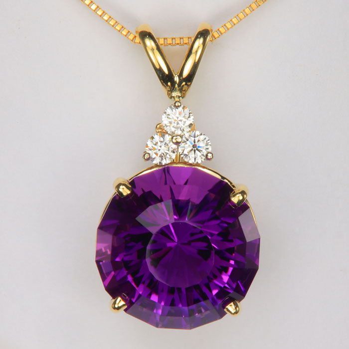 yellow gold amethyst and diamond 