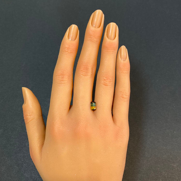 Emerald Cut BiColor Yellow Green Sapphire 1.31 Carats