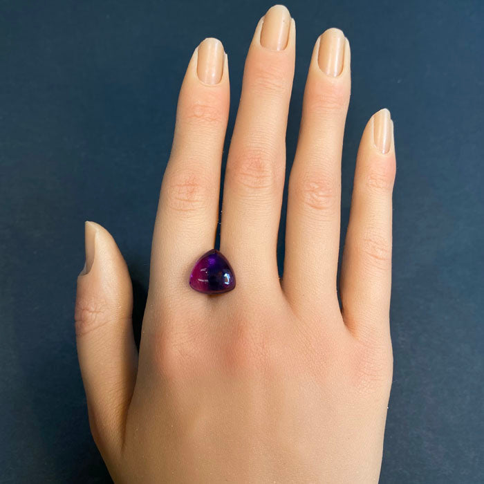 trilliant cabochon amethyst gemstone