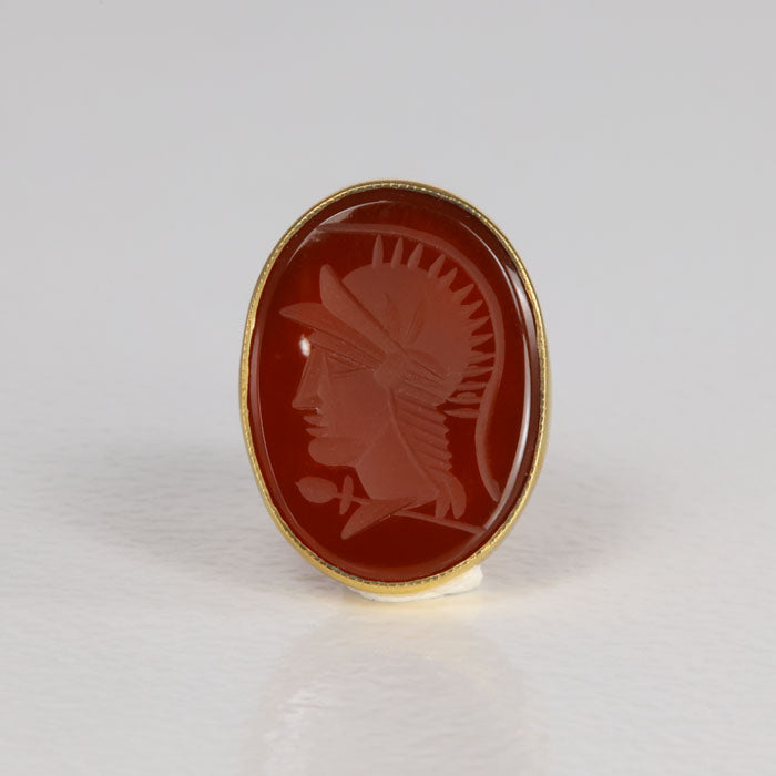 yellow gold carnelian seal pendant