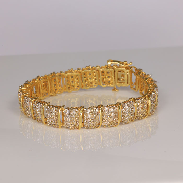 yellow gold and champagne diamond tennis bracelet