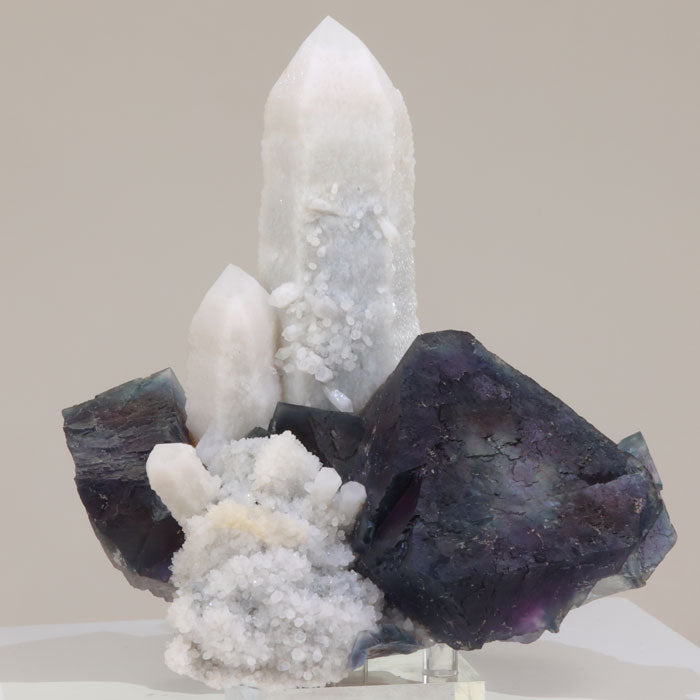 beautiful quartz on fluorite