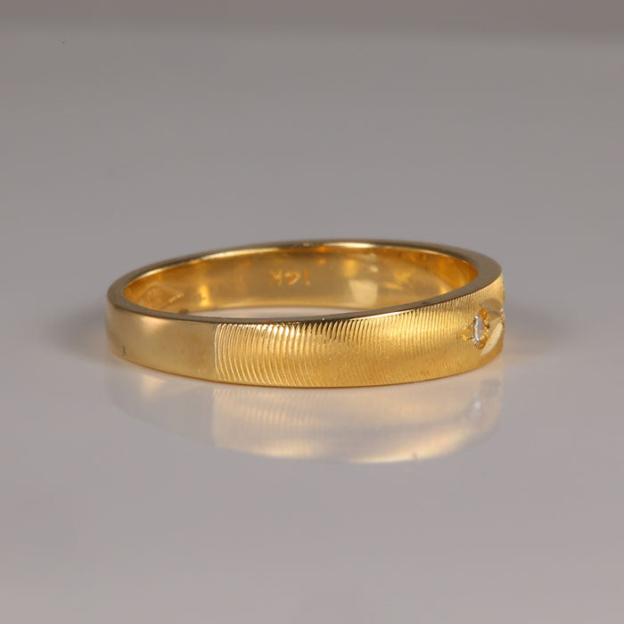 yellow gold fine diamond band