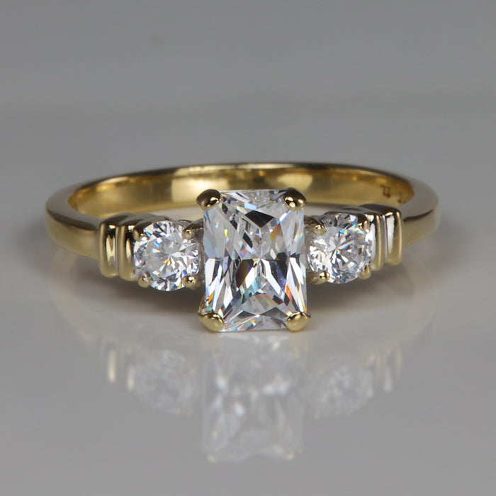 yellow gold cubic zirconia ring