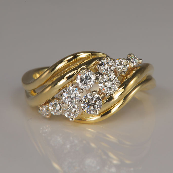 yellow gold diamond estate ring 