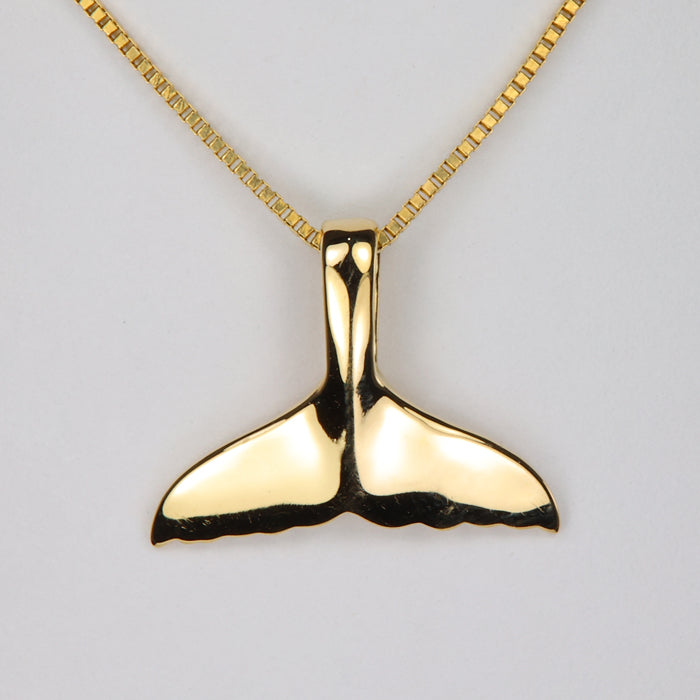 yellow gold whale tail estate pendant
