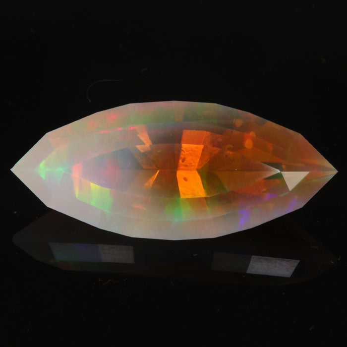 faceted marquise cut opal gemstone