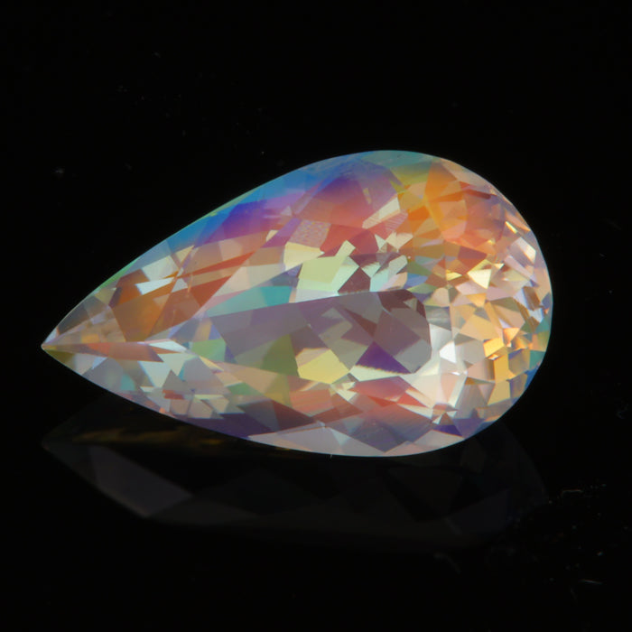 rainbow color moonstone pear shape gemstone