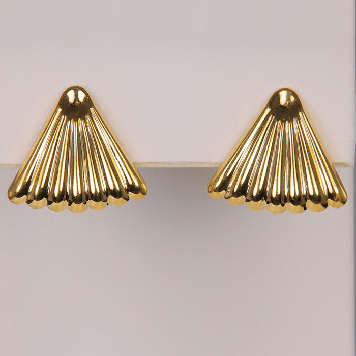 yellow gold fan earrings 