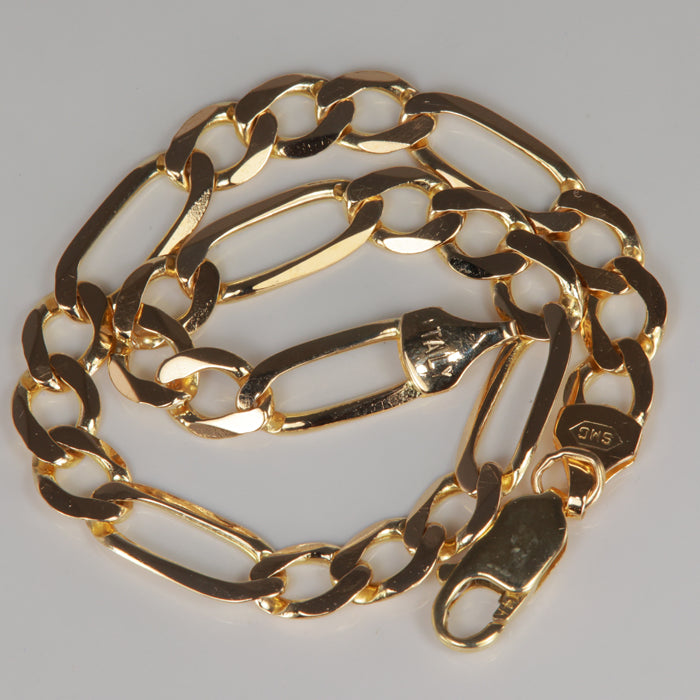 estate bracelet yellow gold figaro link