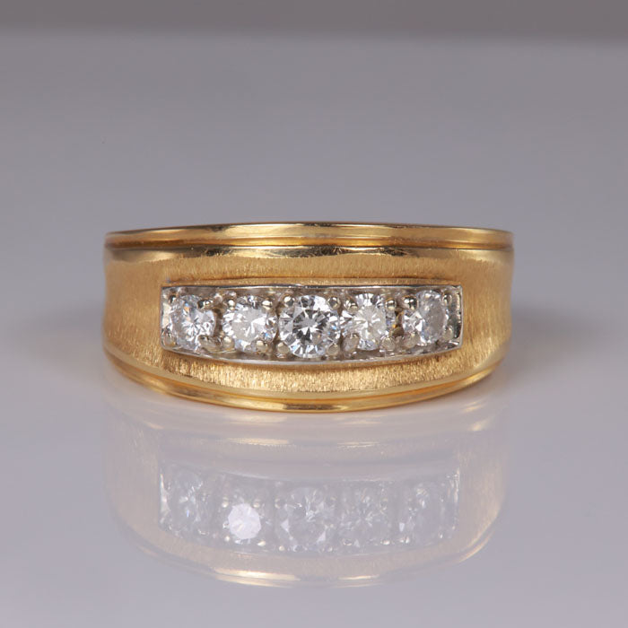 yellow gold and diamond ring