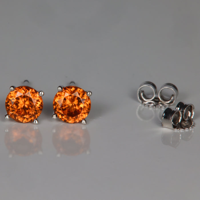 white gold zircon stud earrings