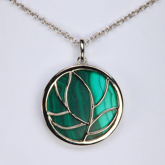 sterling malachite necklace