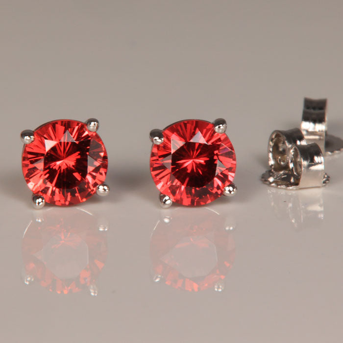 Pair of Malaya Garnet Earrings in 14k white gold