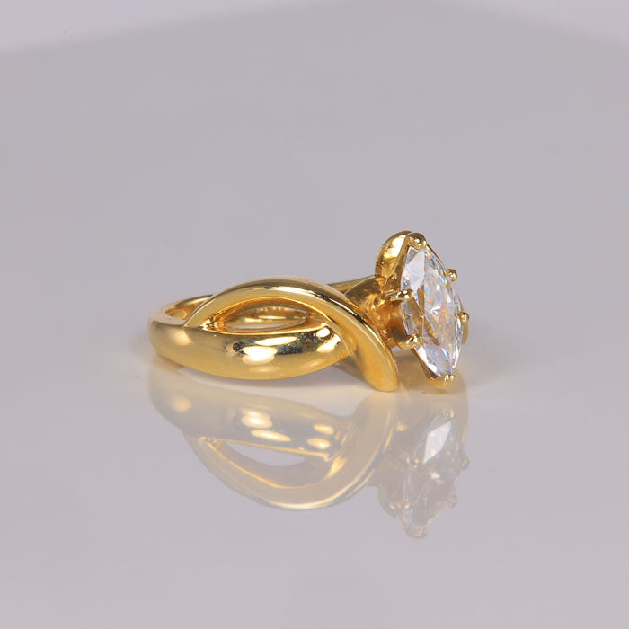 yellow gold and cubic zirconia ring