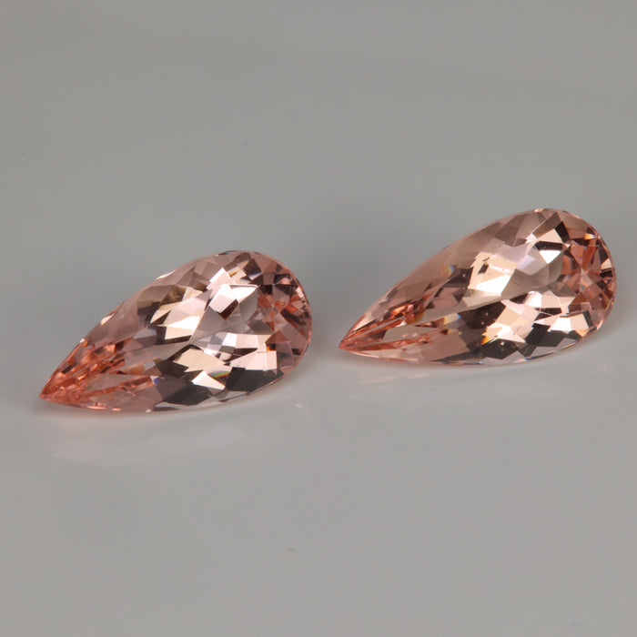 peach color morganite pair 