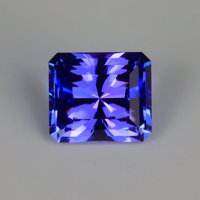 barion style emerald cut tanzanite gemstone blue violet 