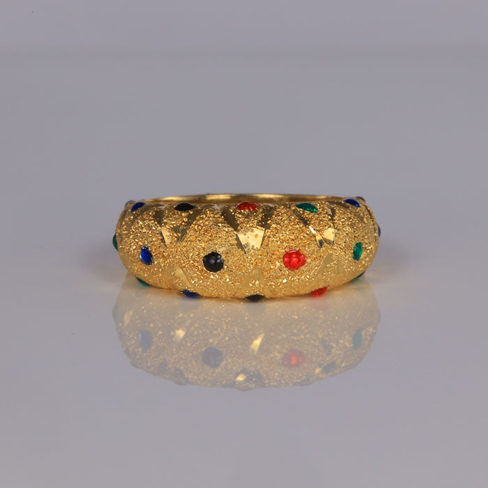 enamel and yellow gold ring