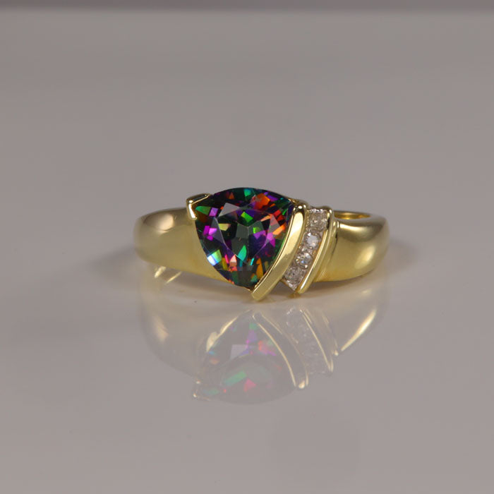 mystic topaz ring with diamonds colorful gemstone