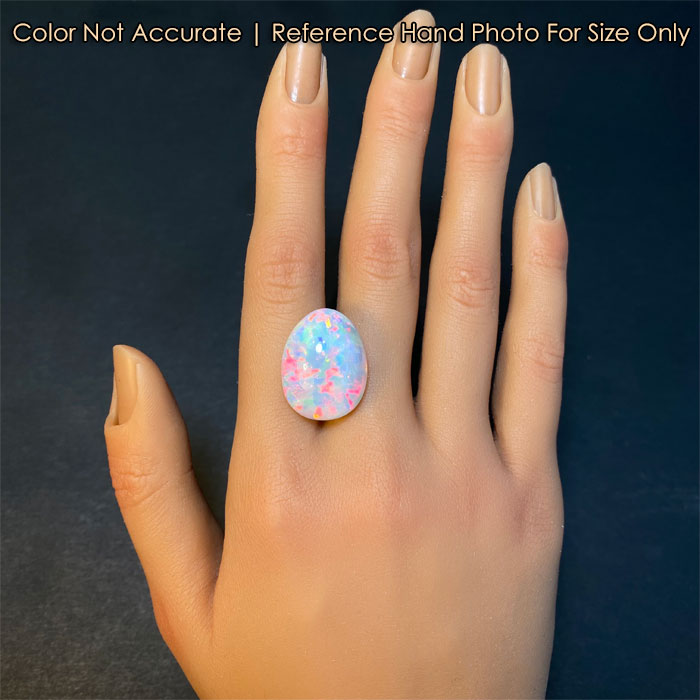 opal pear shape on hand