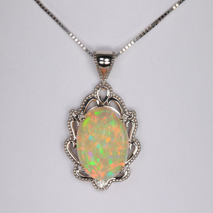 OPAL 14kt popular GOLD Diamond accent necklace