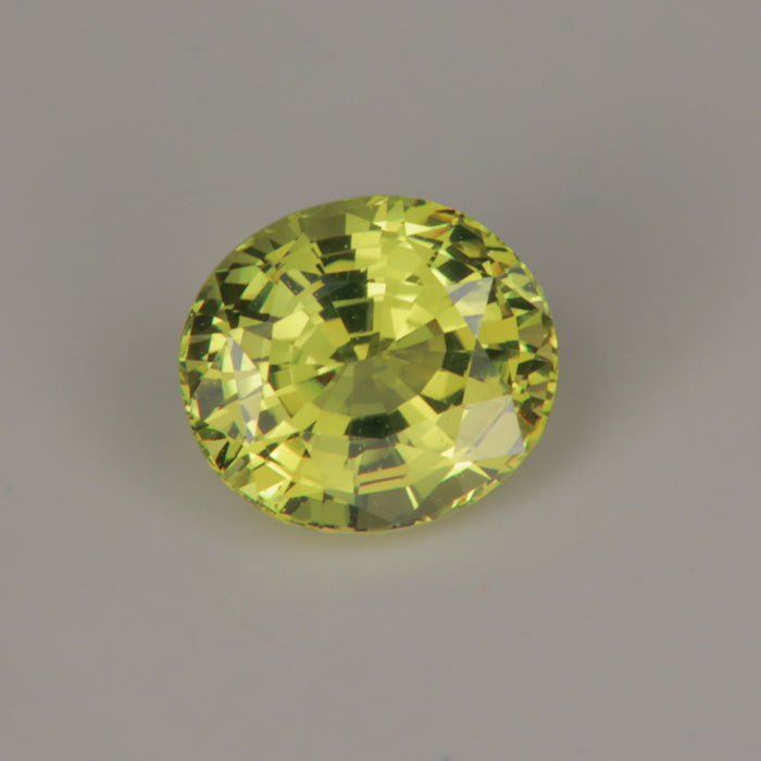 yellowish green sapphire oval cut