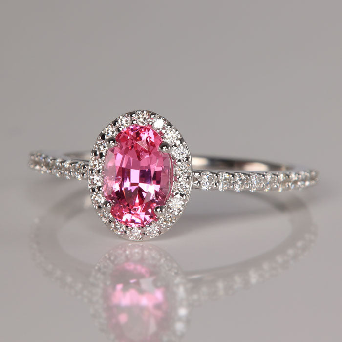 oval 1 43ct pink tourmaline in 14k white gold with diamonds $ 1695 . 00 ...