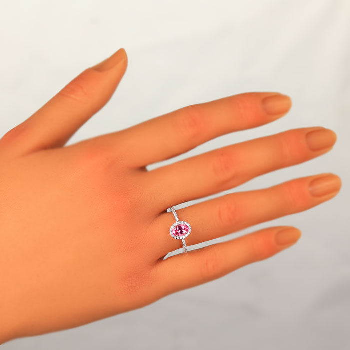 Mahenge Pink Spinel Ring with Fine Diamonds