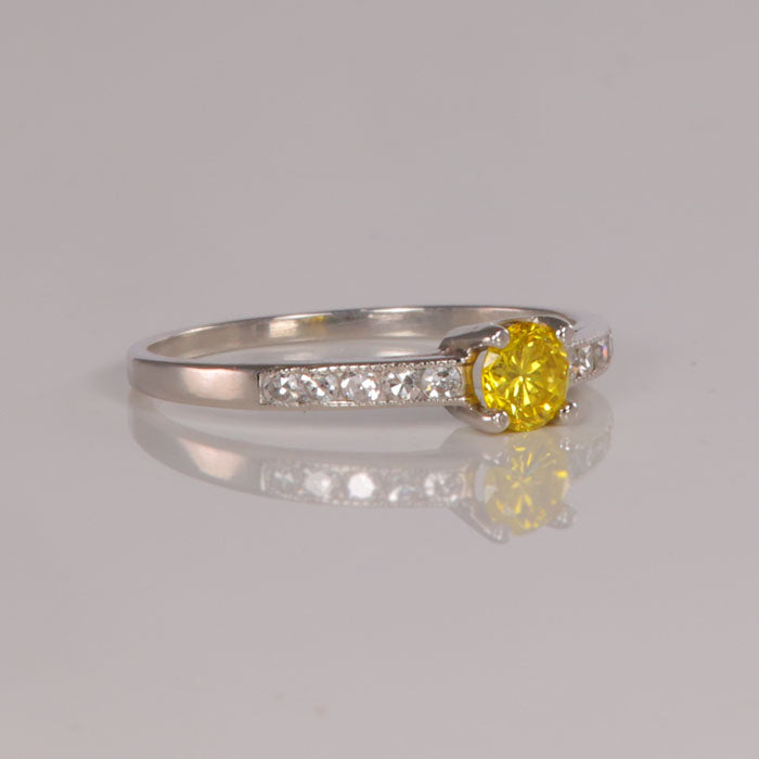 Platinum Enhanced and Fine Diamond Ring .45 Carats Total Moriartys Gem Art