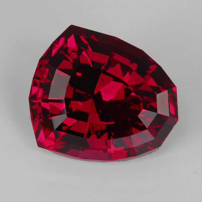 Fine Rhodolite Garnet Step Cut Faceted Gemstone Tanzania Red