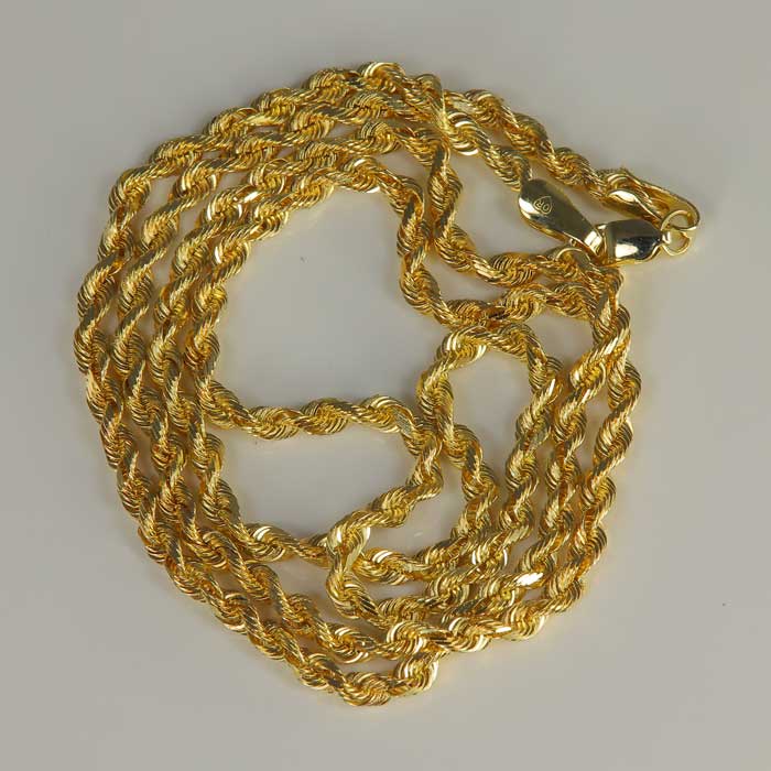 yellow gold chain rope link estate