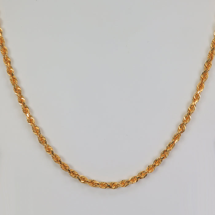 yellow gold estate rope chain 20 inch long