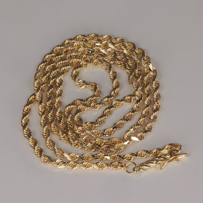 rope chain in yellow gold 14k